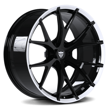 RVRN RV-MR05 black and white forged wheel setup for Dodge Ram build